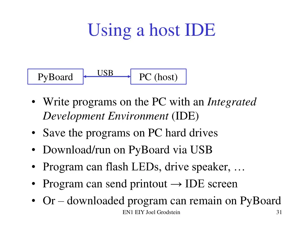 using a host ide