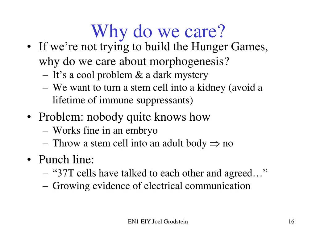 why do we care if we re not trying to build
