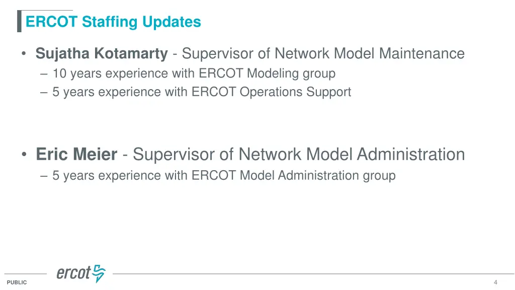 ercot staffing updates