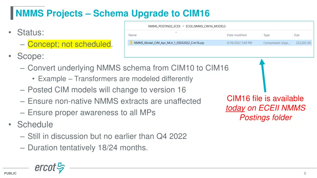 nmms projects schema upgrade to cim16