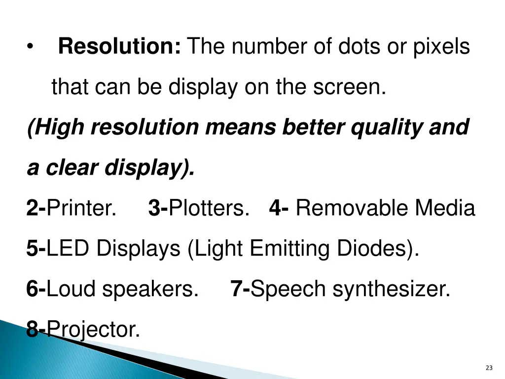 resolution the number of dots or pixels