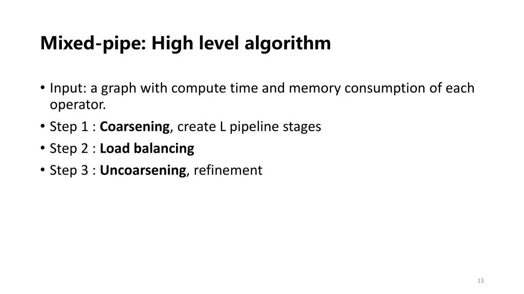 mixed pipe high level algorithm