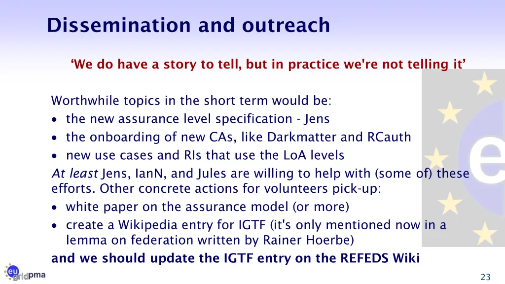 dissemination and outreach