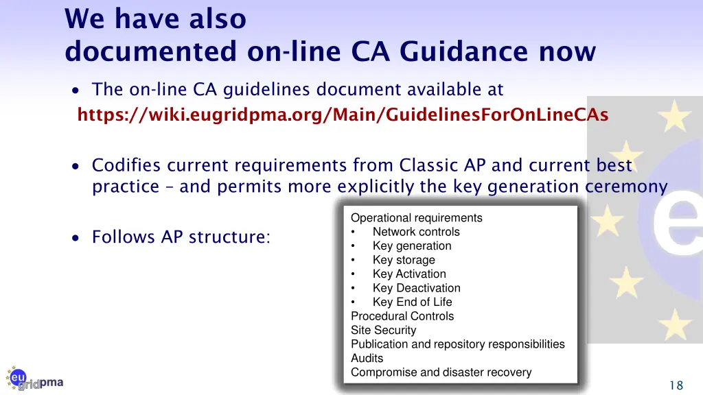 we have also documented on line ca guidance now
