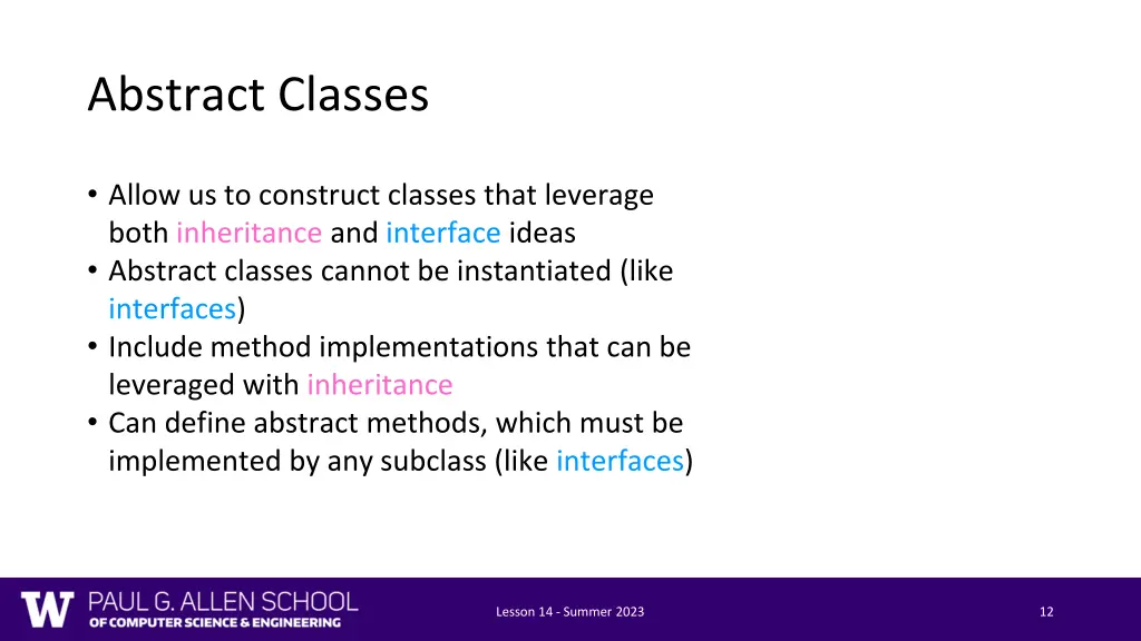 abstract classes