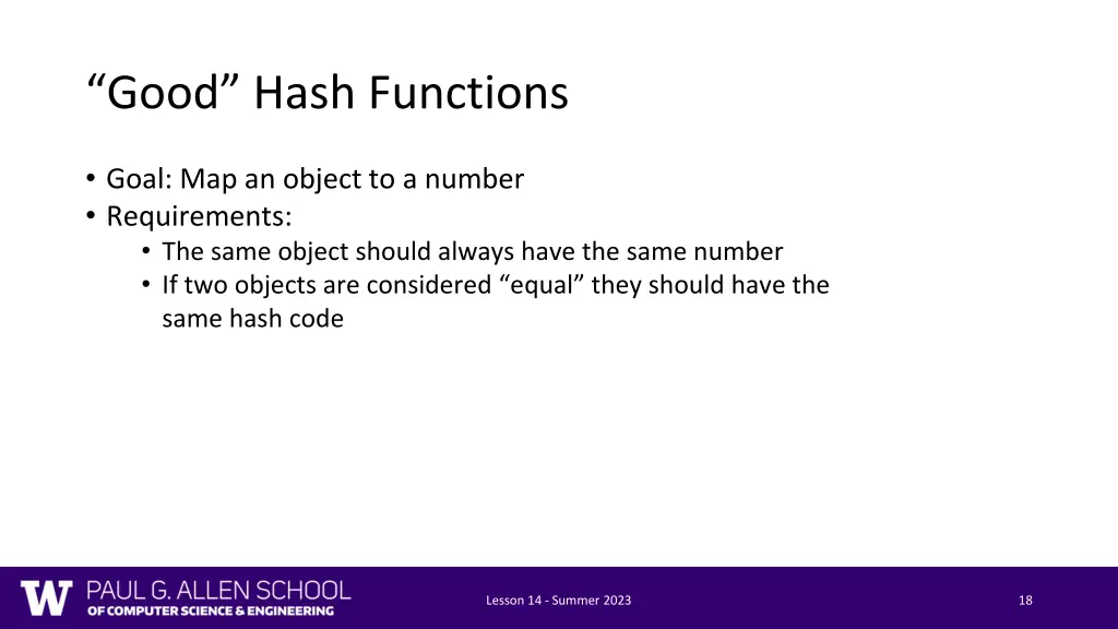 good hash functions