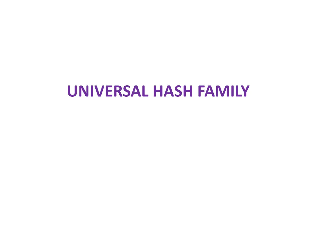 universal hash family