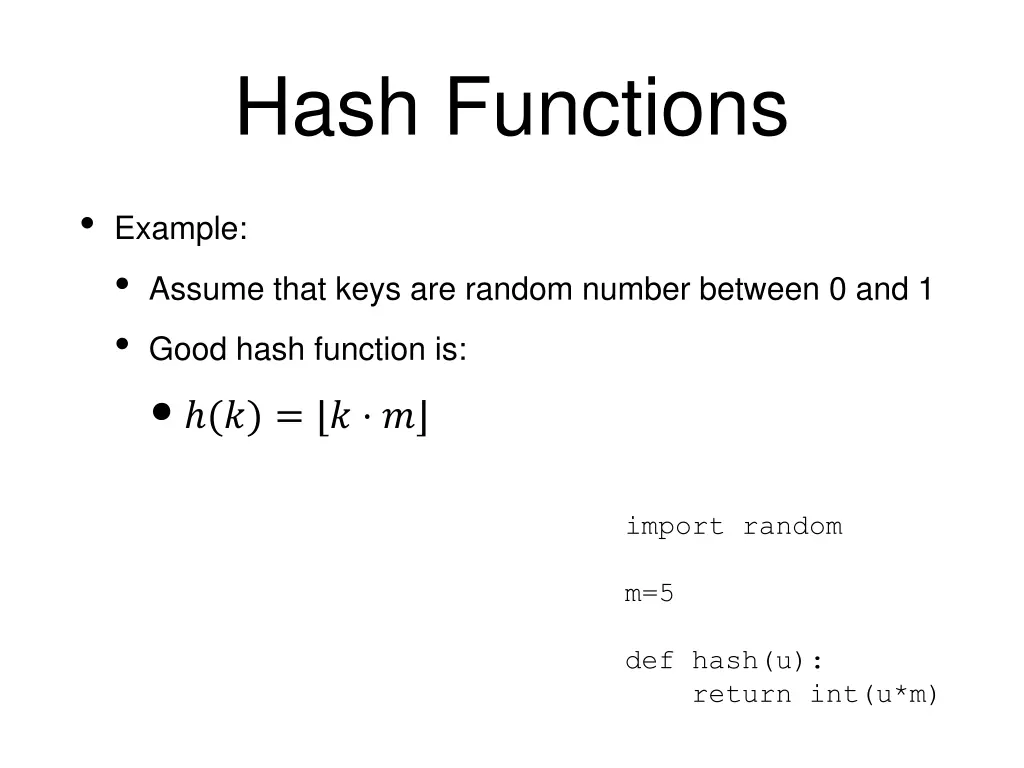 hash functions 1