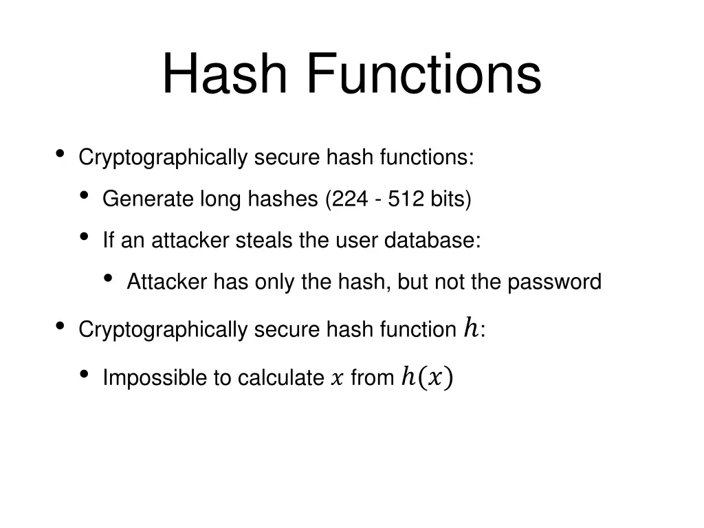 hash functions 11