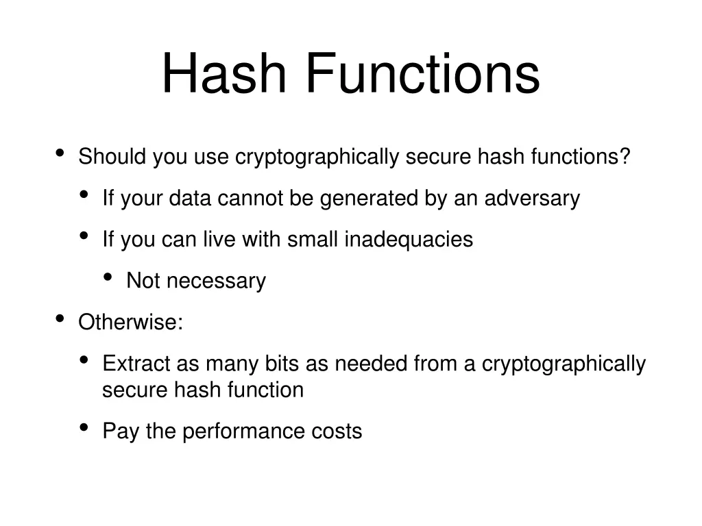 hash functions 14