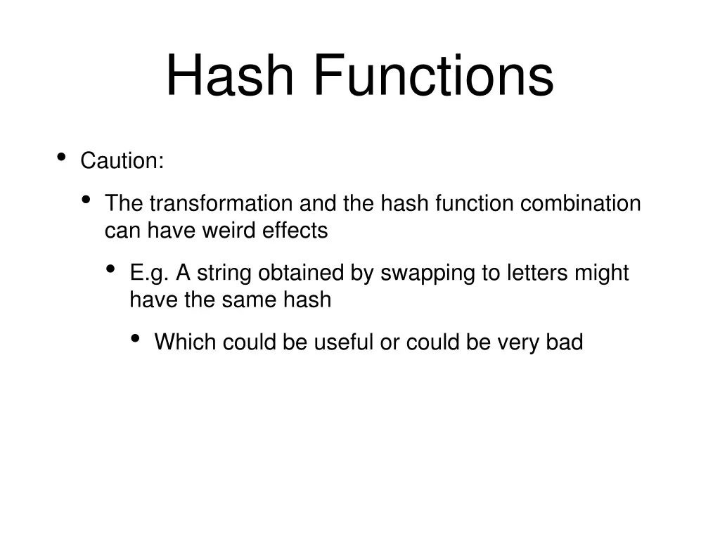 hash functions 4