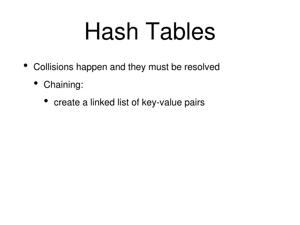 hash tables 2