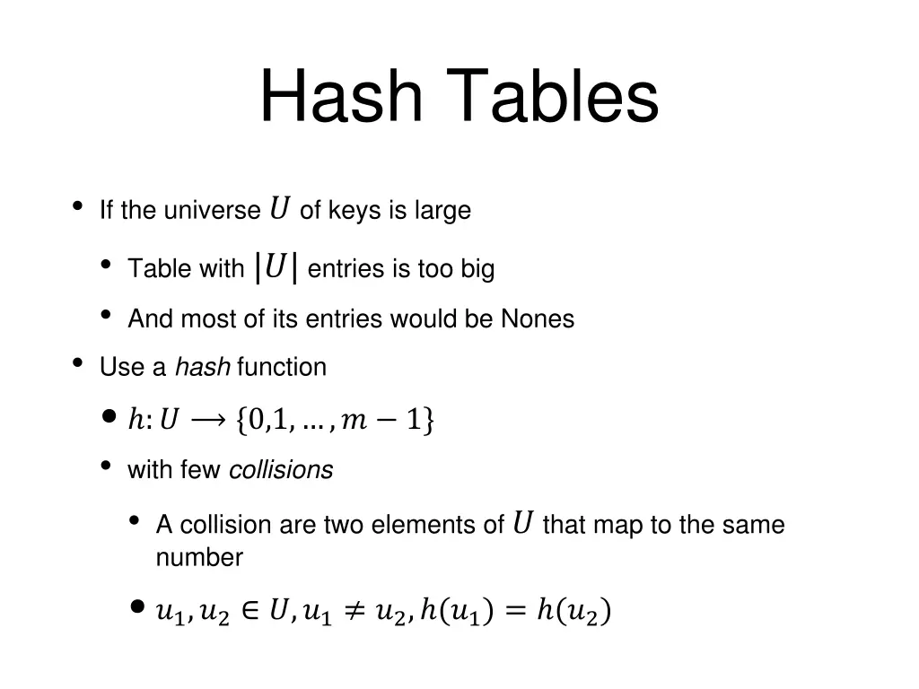 hash tables