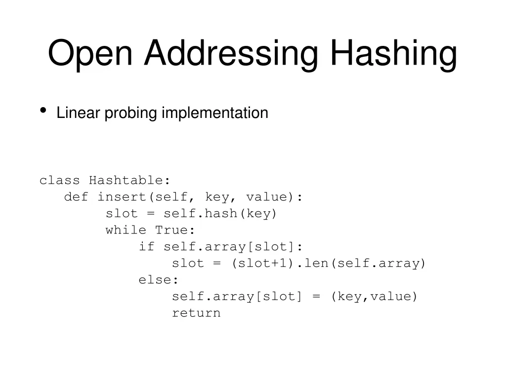 open addressing hashing 11