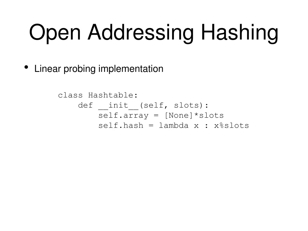 open addressing hashing 9