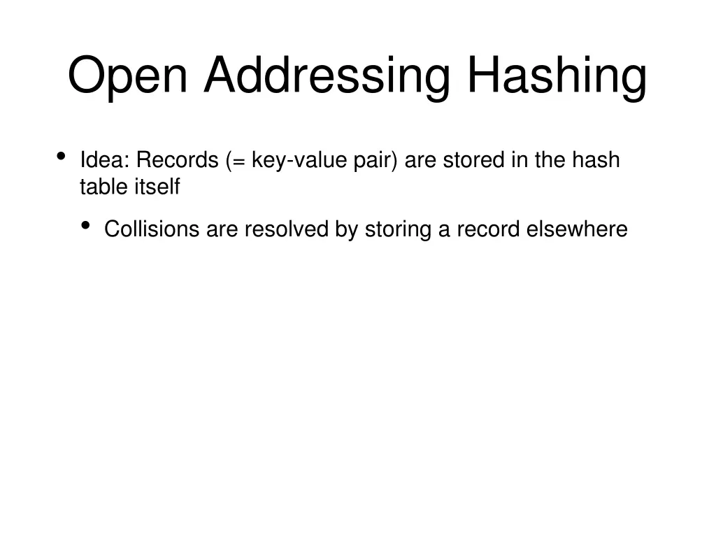 open addressing hashing