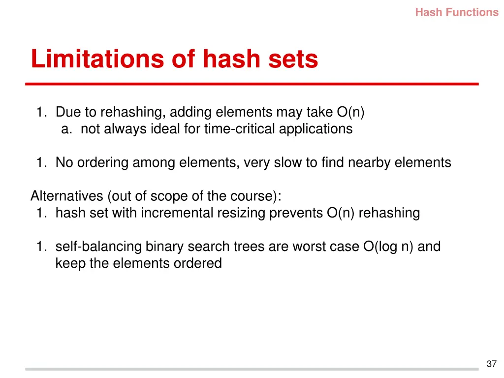 hash functions 5