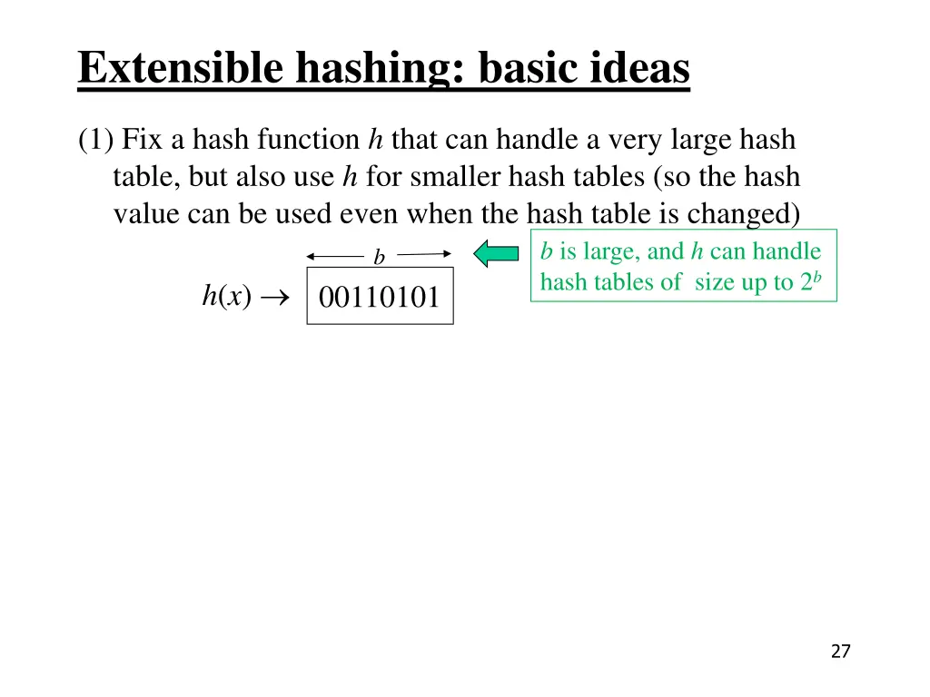 extensible hashing basic ideas 2