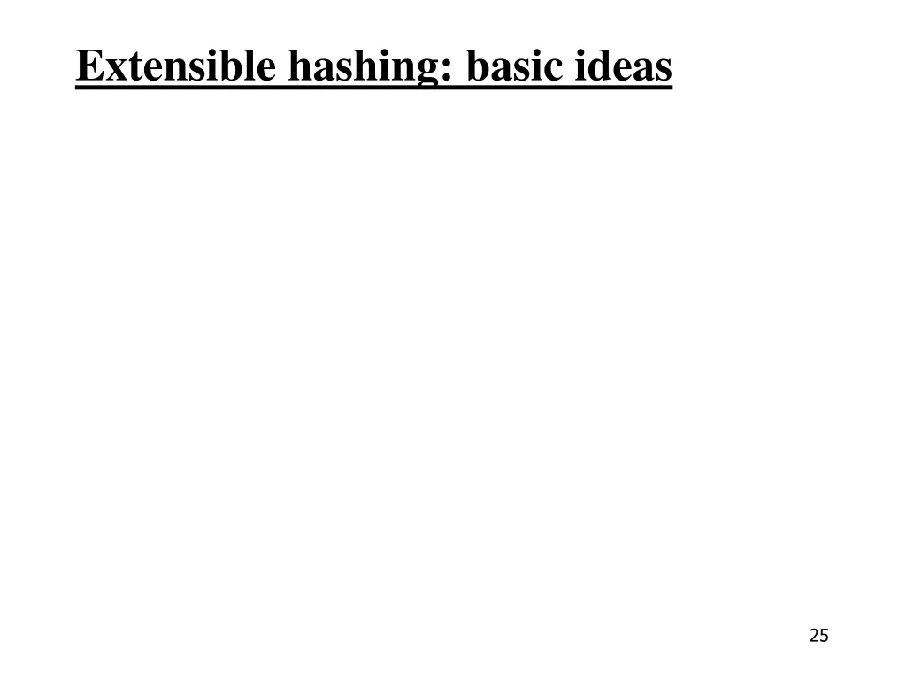 extensible hashing basic ideas