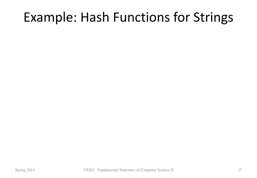 example hash functions for strings