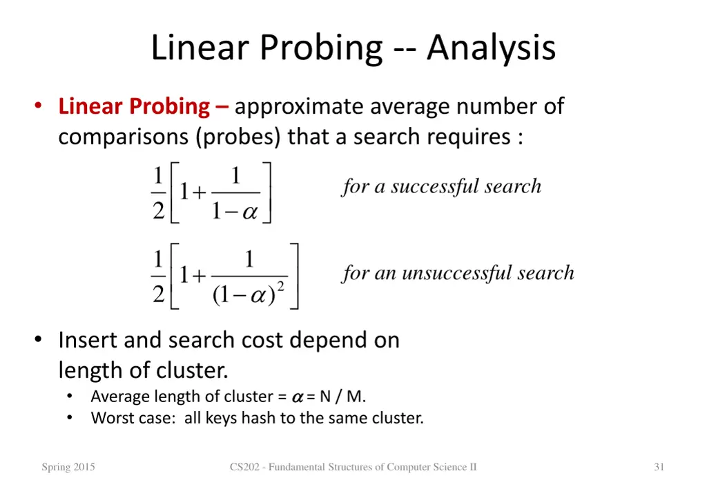 linear probing analysis