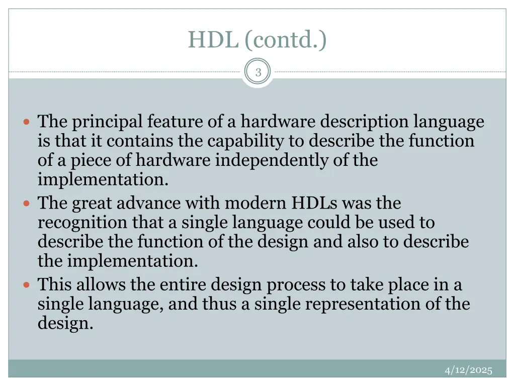hdl contd