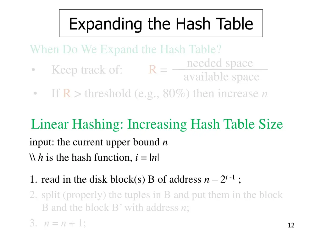 expanding the hash table 2