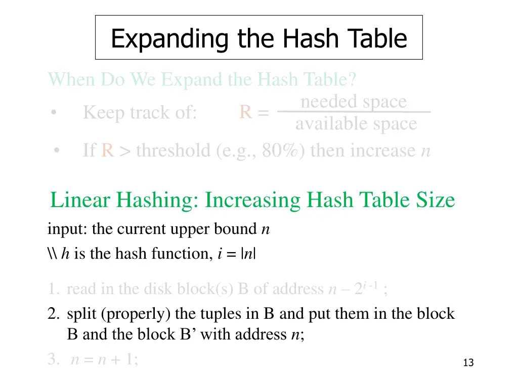 expanding the hash table 3