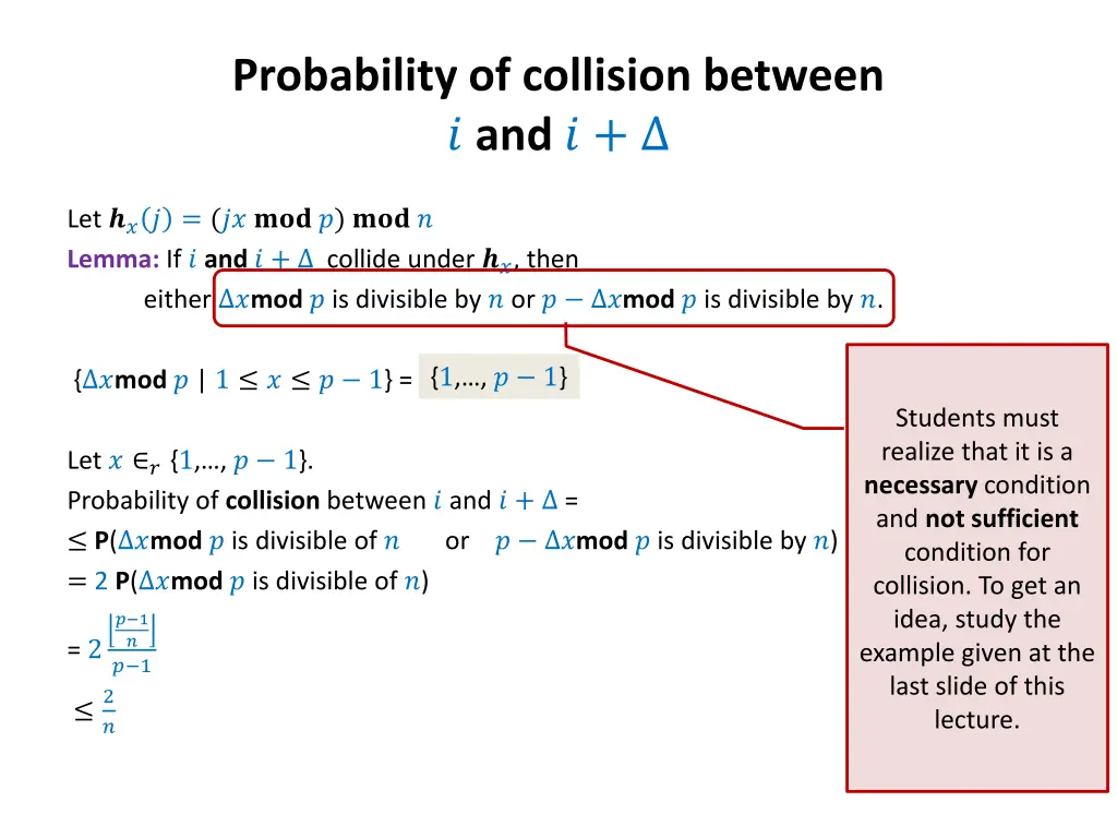 probability of collision between and 1