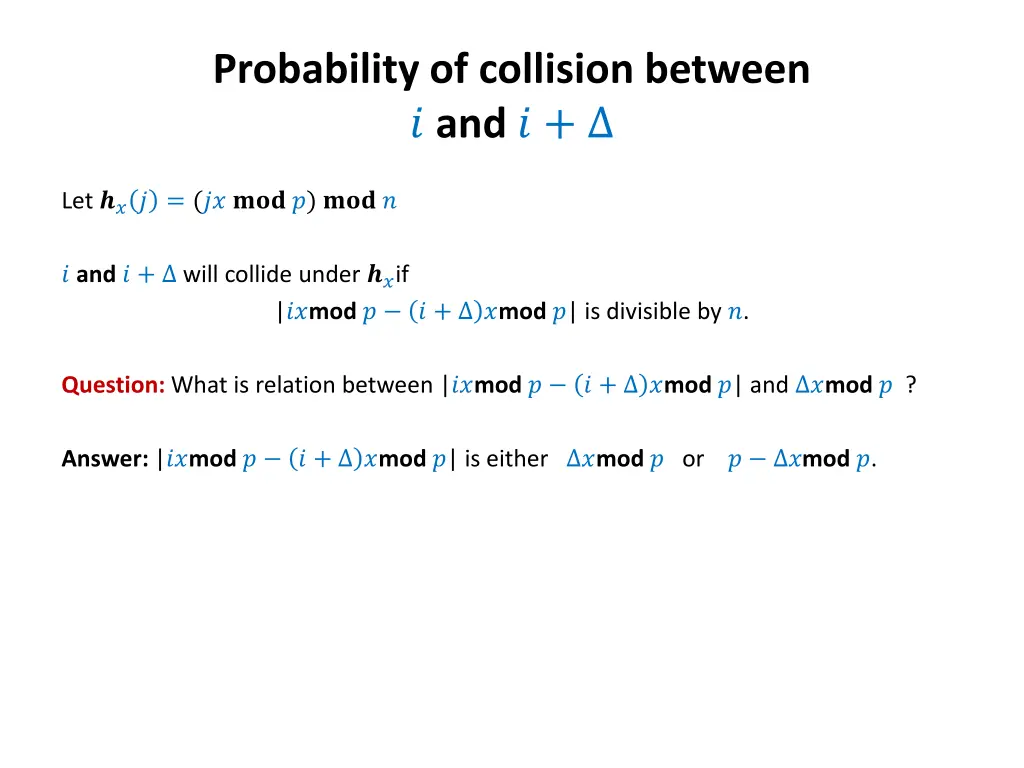 probability of collision between and
