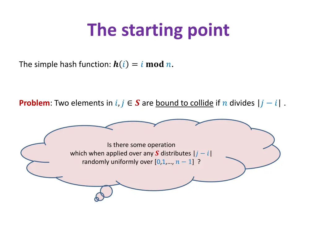 the starting point