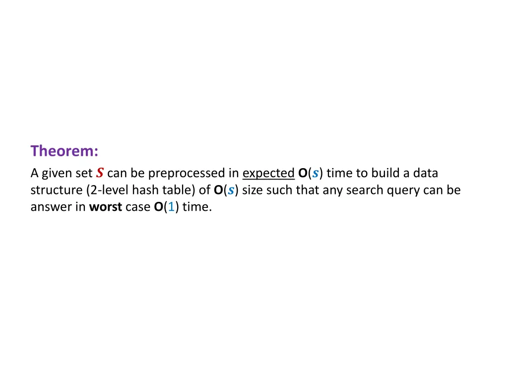 theorem a given set can be preprocessed