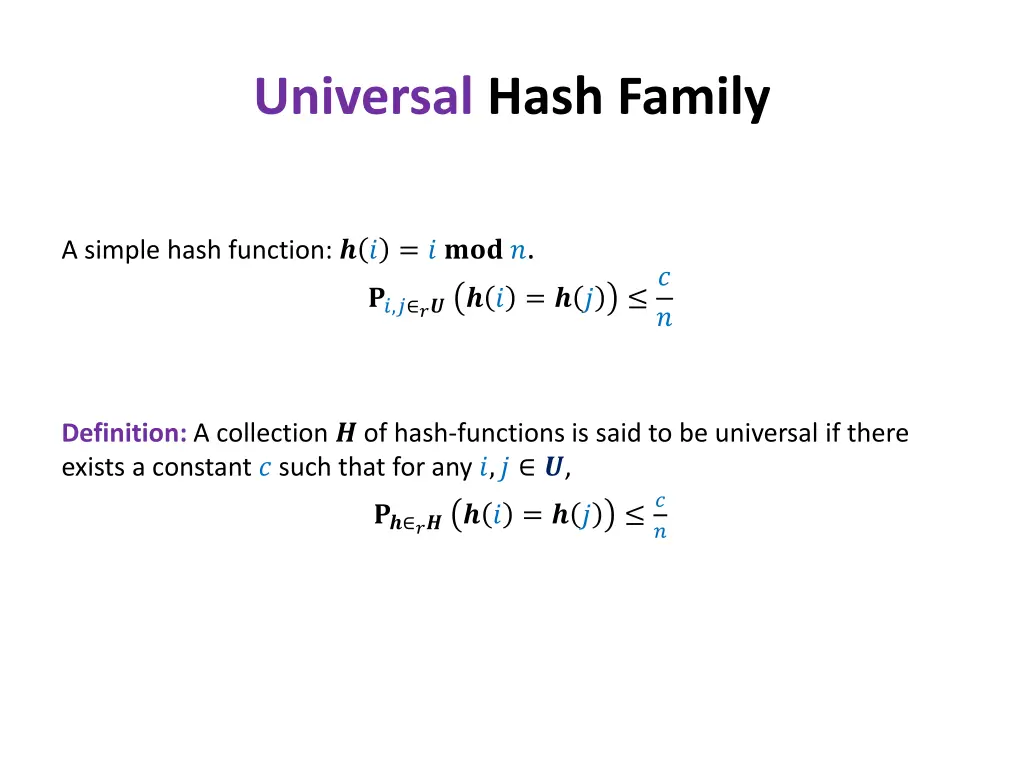 universal hash family 1