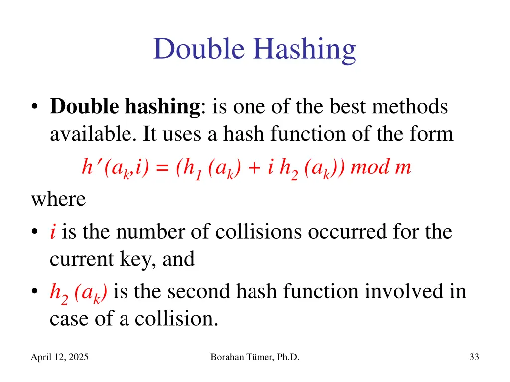double hashing