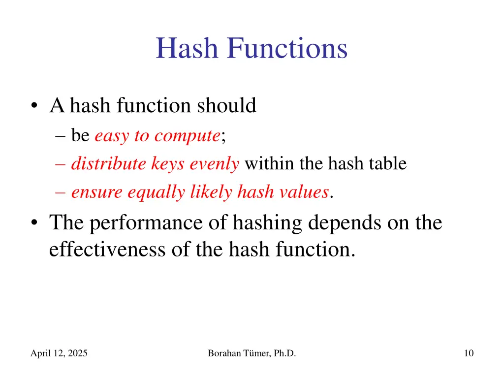 hash functions