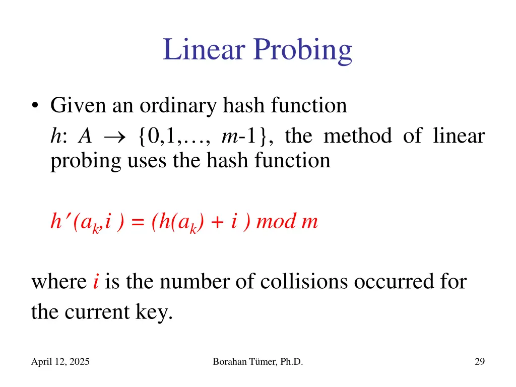 linear probing