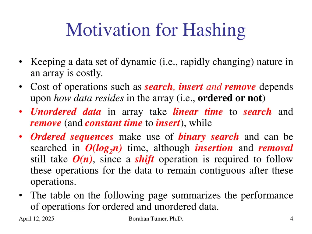 motivation for hashing