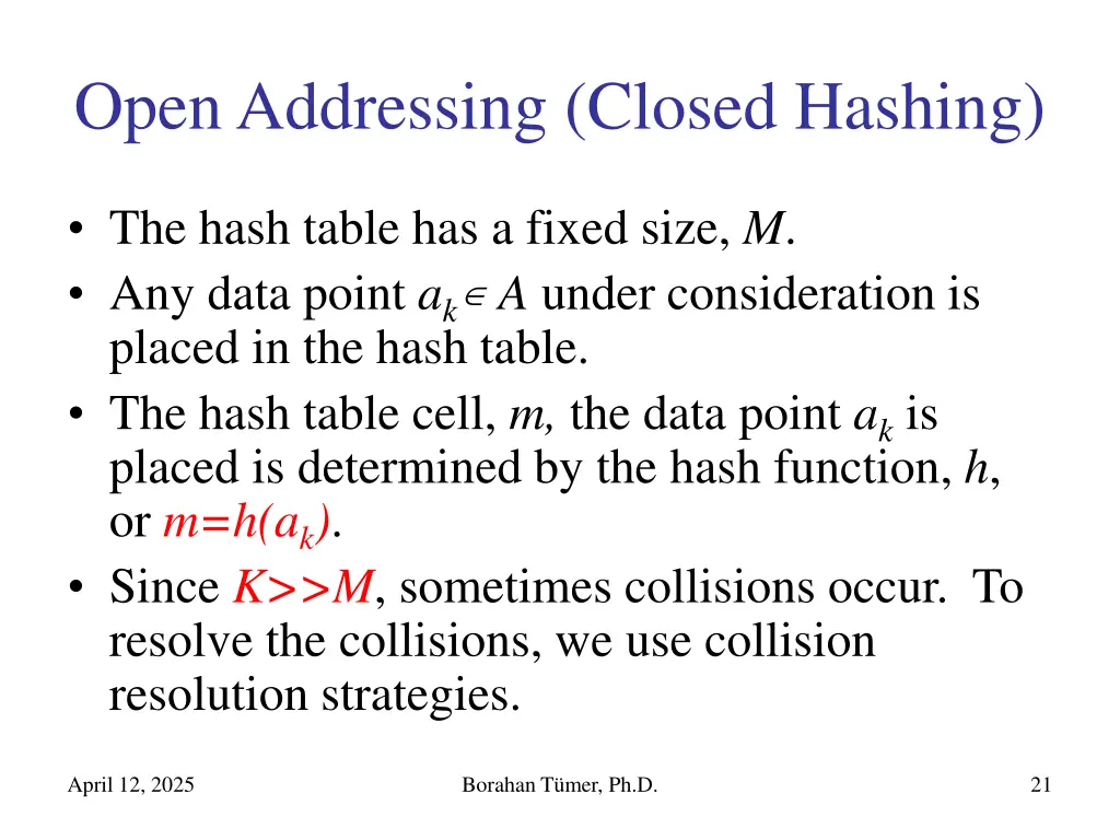 open addressing closed hashing