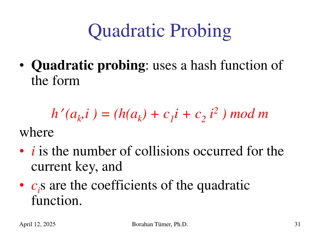quadratic probing