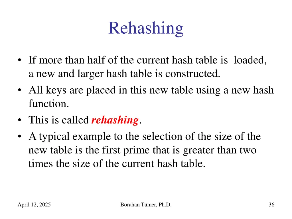 rehashing