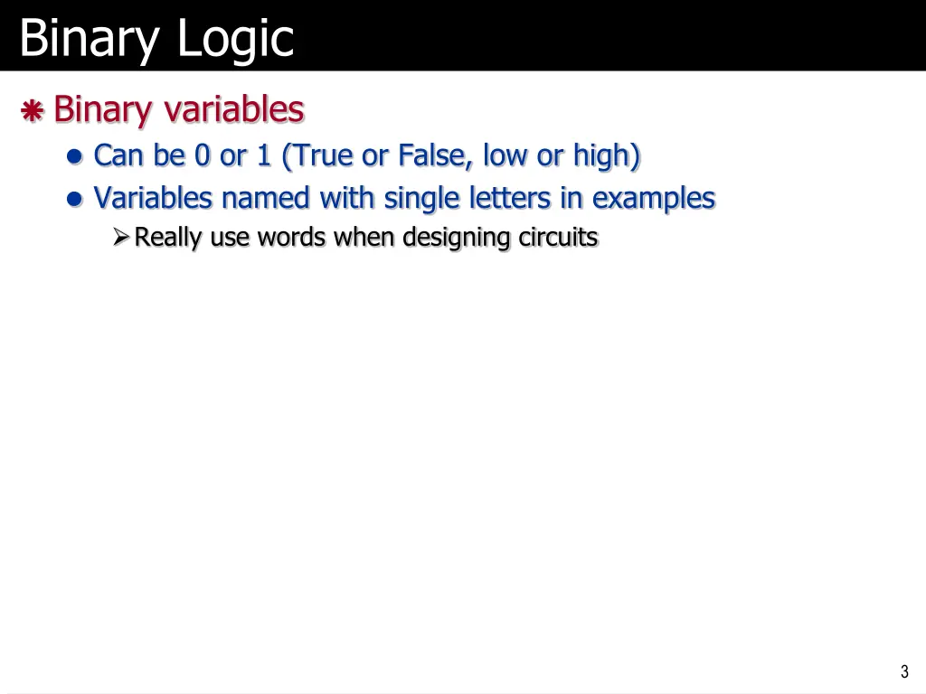 binary logic