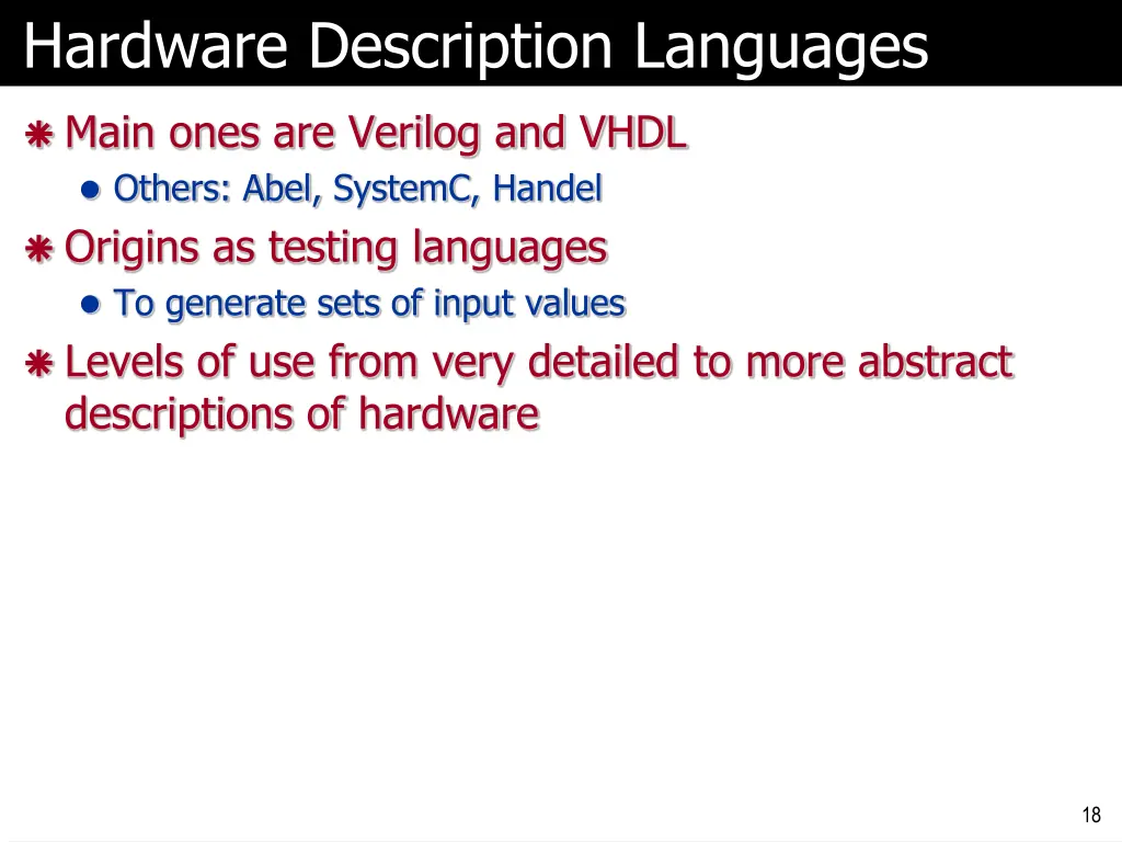 hardware description languages