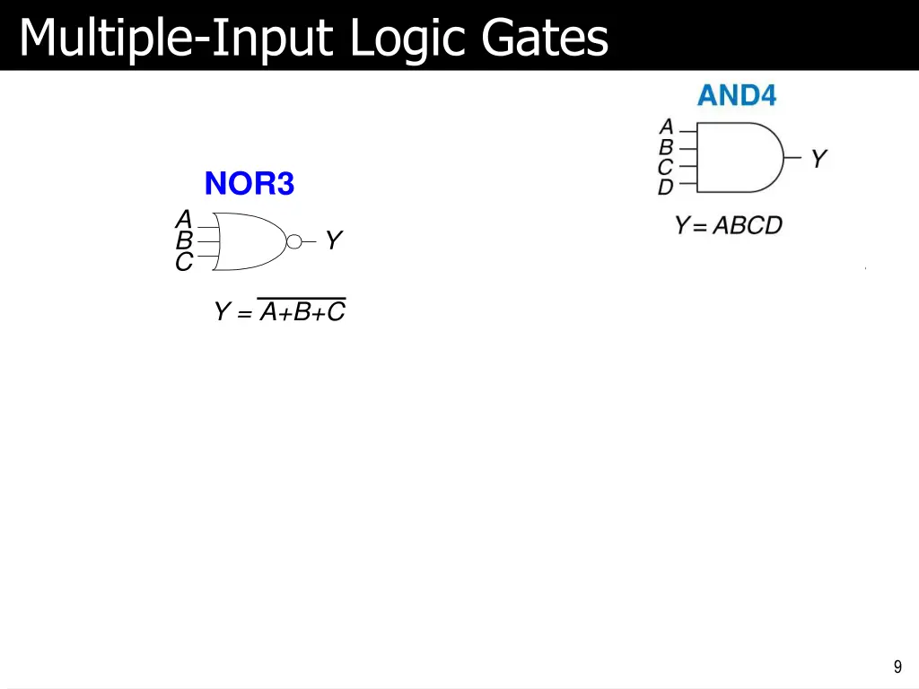 multiple input logic gates