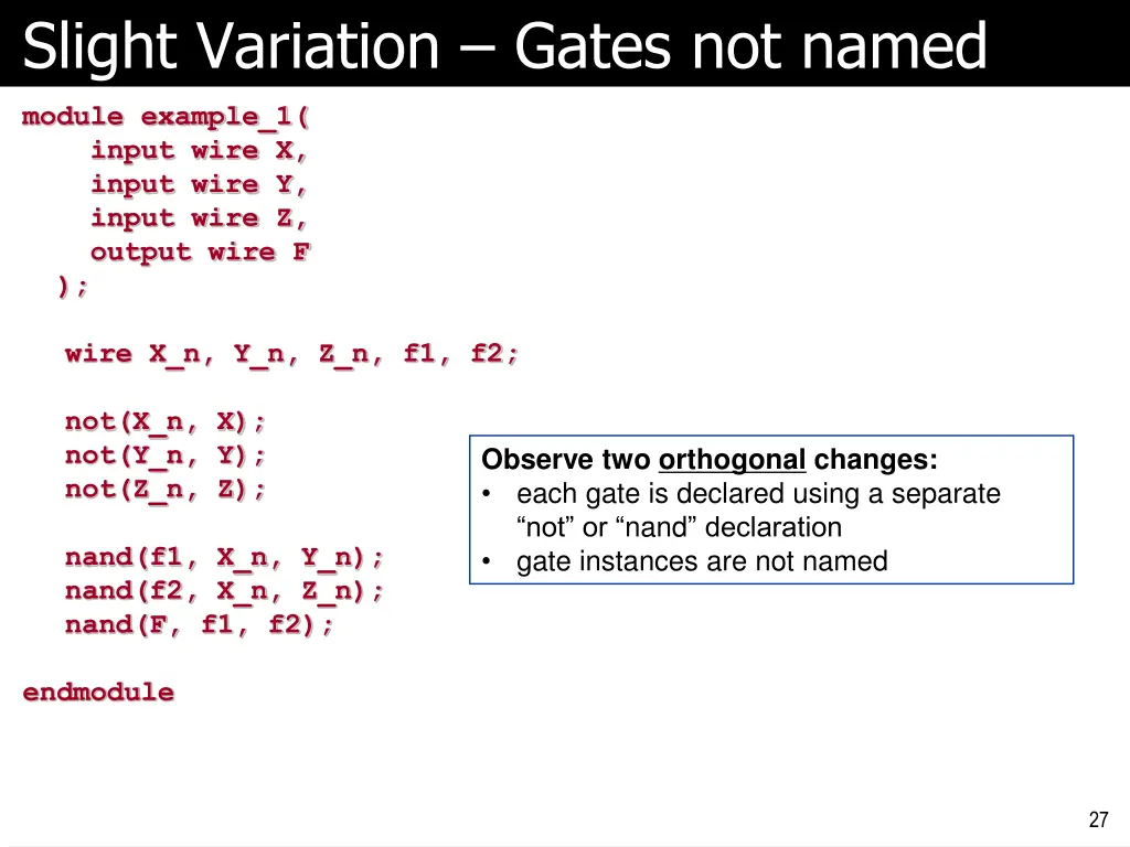 slight variation gates not named