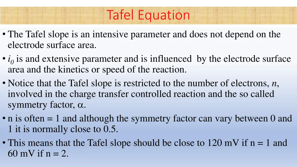 tafel equation