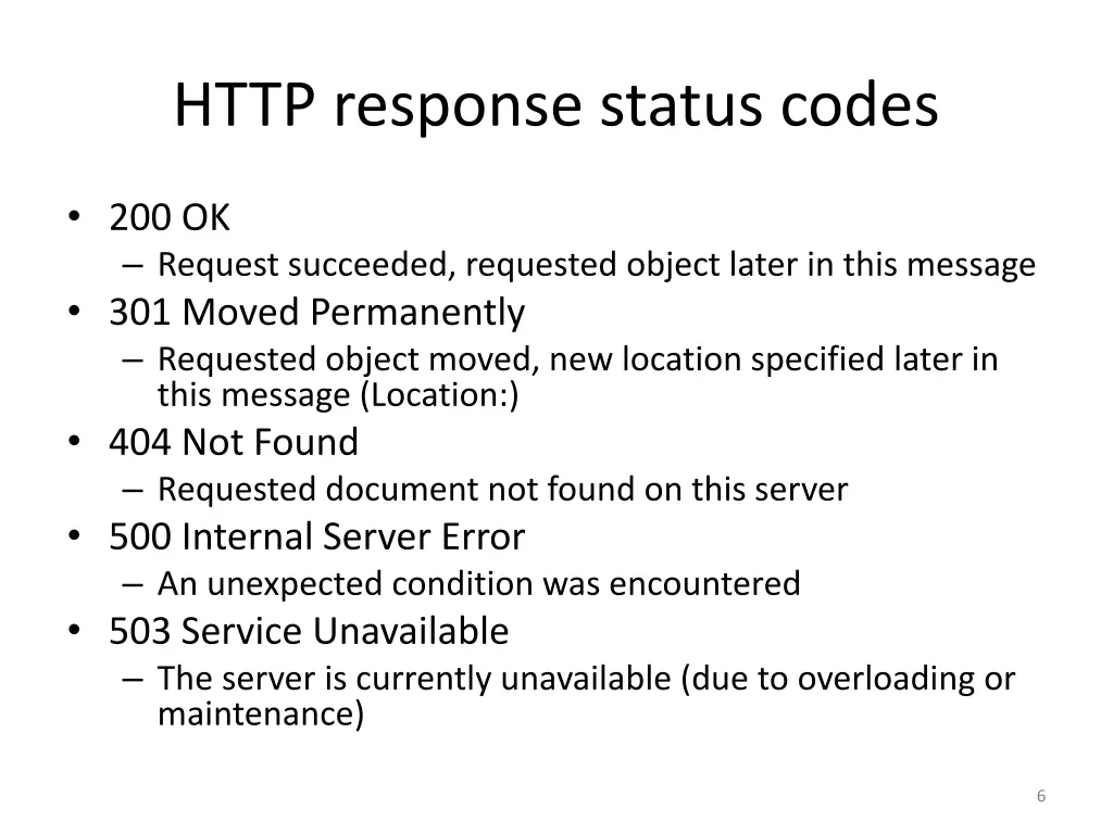 http response status codes