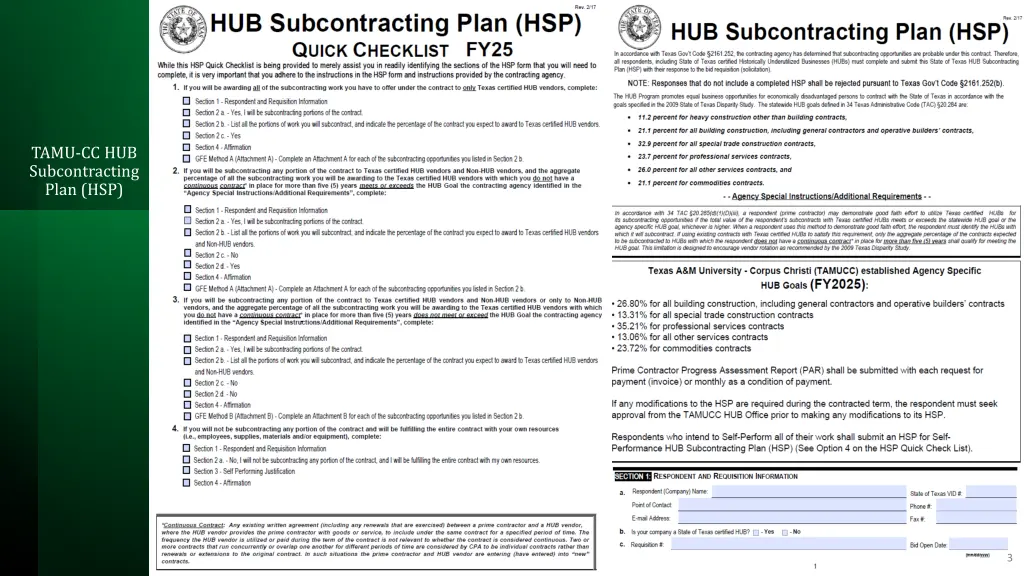 tamu cc hub subcontracting plan hsp
