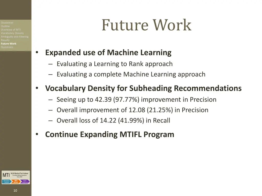 future work