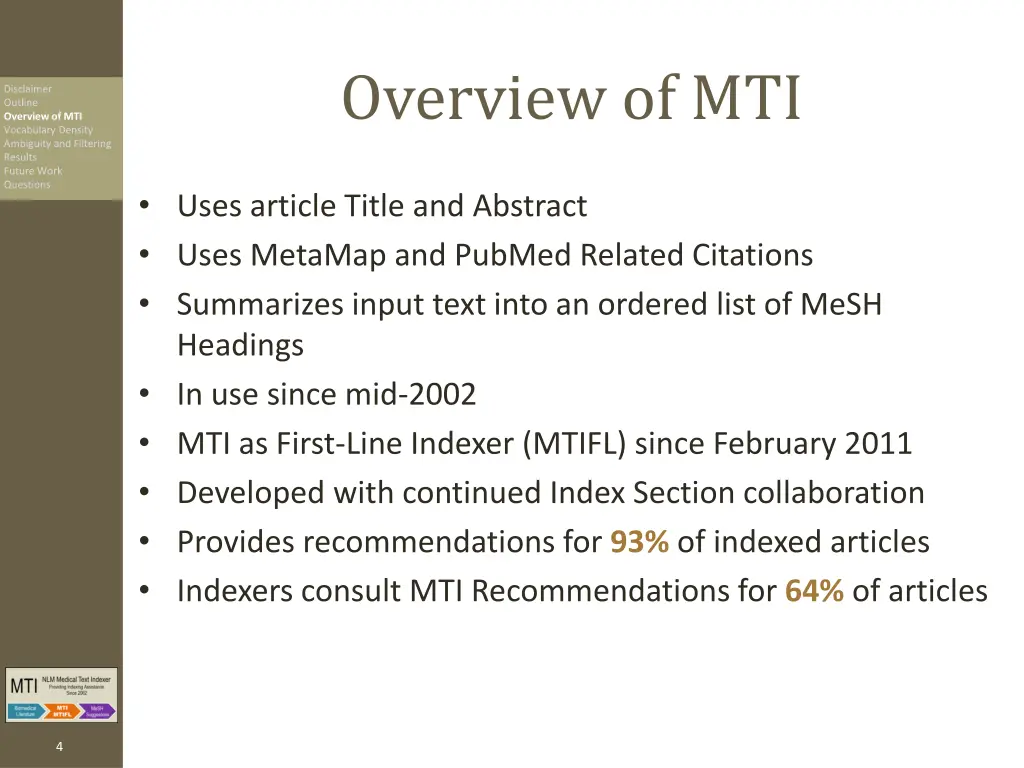 overview of mti