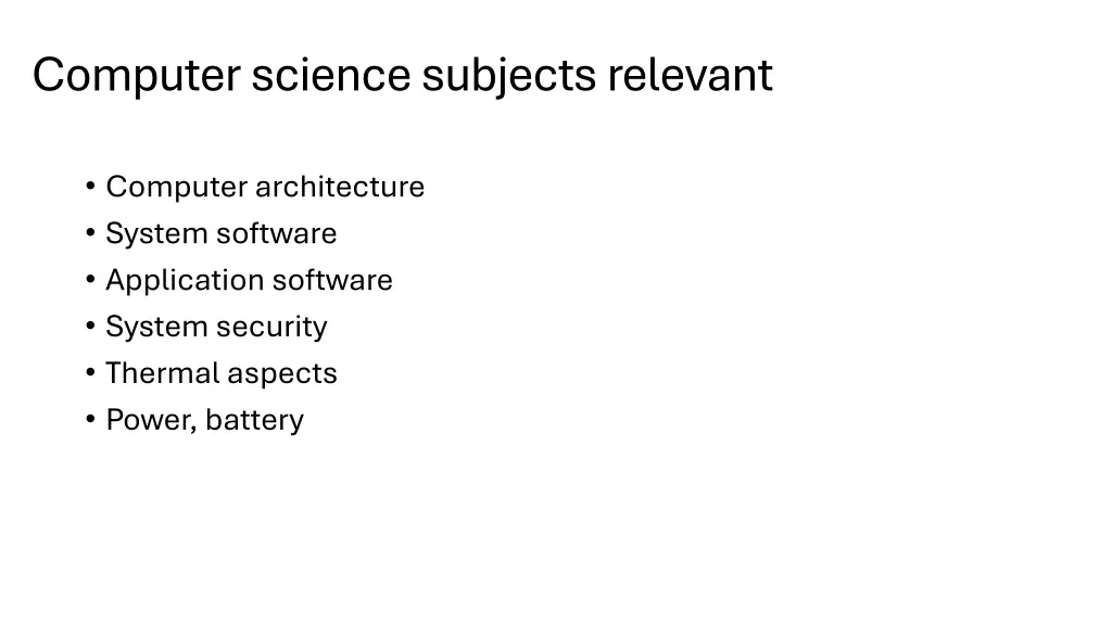 computer science subjects relevant